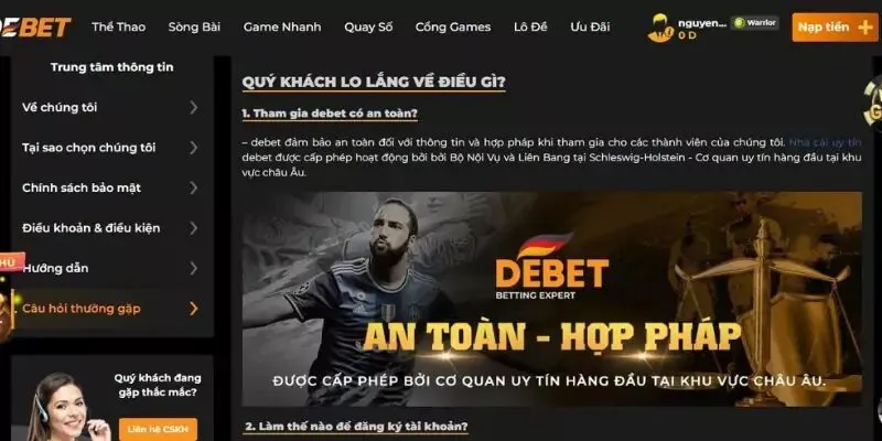 Điều kiện tham gia và sử dụng dịch vụ Debet